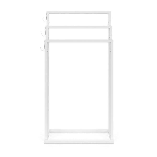 ID MARKET - Porte-serviettes sur pied 3 niveaux DALLAS métal blanc design industriel - large