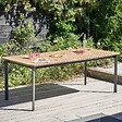 OVIALA - Table de terrasse en aluminium et teck - Tempa - vignette