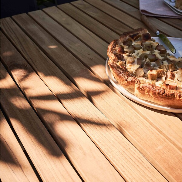 OVIALA - Table de terrasse en aluminium et teck - Tempa - large
