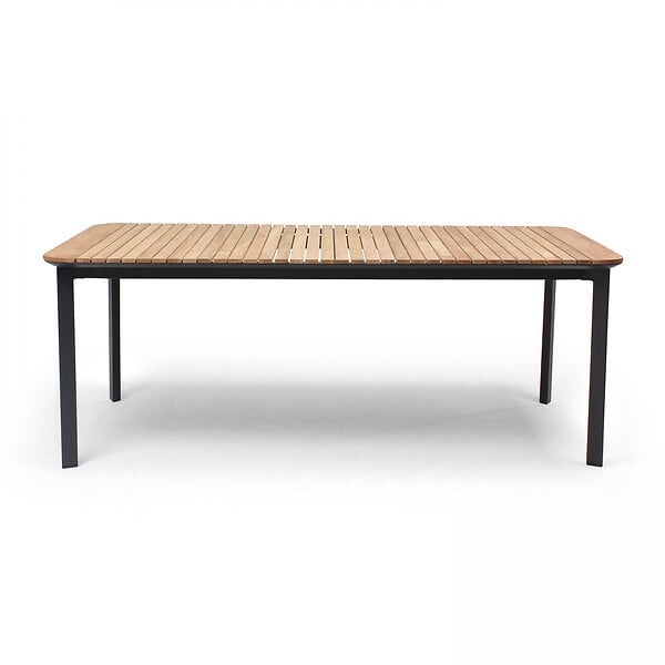 OVIALA - Table de terrasse en aluminium et teck - Tempa - large