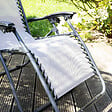 OVIALA - Fauteuil relax de jardin en acier et textilène inclinable taupe - Monaco - vignette