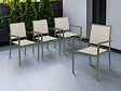 JARDILINE - 4 fauteuils de jardin en aluminium Santorin Kaki - vignette
