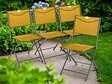 HESPERIDE - Lot de 4 Chaises de jardin pliante métal Modula Moutarde/Graphite - Hespéride - vignette