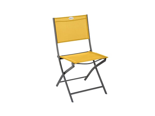 HESPERIDE - Lot de 4 Chaises de jardin pliante métal Modula Moutarde/Graphite - Hespéride - large