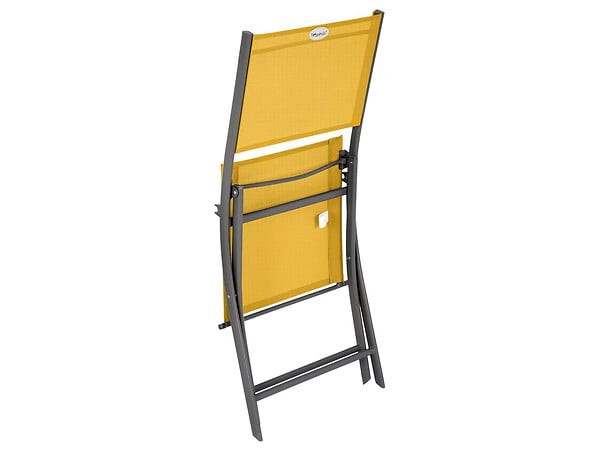 HESPERIDE - Lot de 4 Chaises de jardin pliante métal Modula Moutarde/Graphite - Hespéride - large