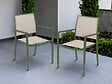 JARDILINE - 2 fauteuils de jardin en aluminium Santorin Kaki - vignette
