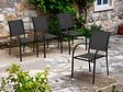 HESPERIDE - Lot de 4 fauteuils de jardin en texaline Piazza Gris anthracite/Graphite - vignette