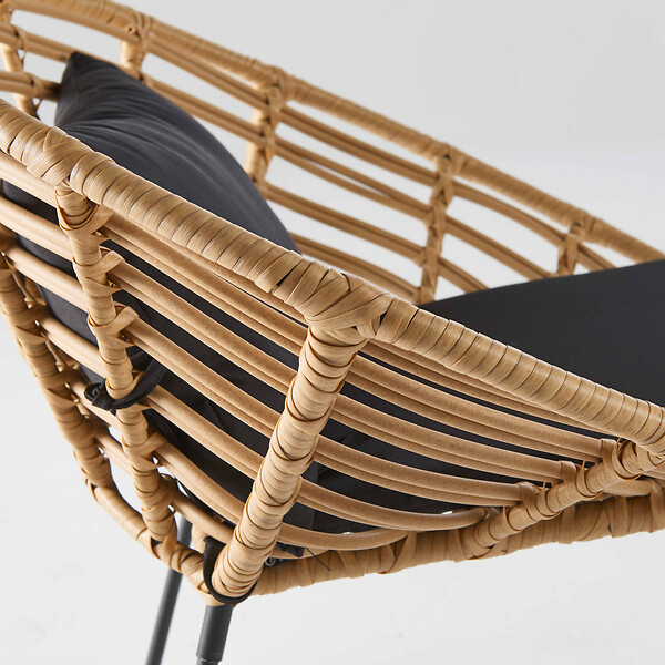 OVIALA - Lot de 2 fauteuils de jardin rond en résine tressée - Antalya - large