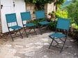 HESPERIDE - Lot de 4 chaises de jardin en aluminium pliables Bleu Canard Essentia - Hespéride - vignette