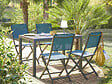 HESPERIDE - Lot de 4 chaises de jardin en aluminium pliables Bleu Canard Essentia - Hespéride - vignette