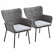 OVIALA - Lot de 2 fauteuils de jardin rond en osier - Murcia - vignette