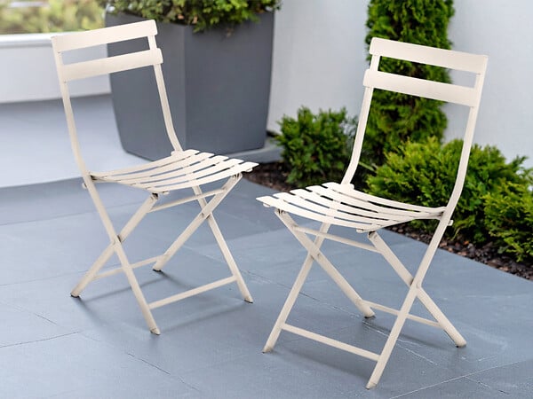 HESPERIDE - Lot de 2 Chaises de jardin métal pliante Greensboro Argile - Hespéride - large
