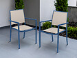 JARDILINE - 2 fauteuils de jardin en aluminium Santorin gris-bleuté - vignette