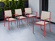 JARDILINE - 4 fauteuils de jardin en aluminium Santorin Terracotta - vignette