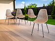 JARDILINE - Lot de 4 Chaises de jardin en aluminium et résine coloris taupe Malte - Jardiline - vignette