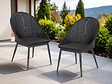JARDILINE - Lot de 2 Fauteuils de jardin en aluminium avec coussin gris Fuerte Ventura - Jardiline - vignette