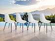 JARDILINE - Lot de 4 Chaises de jardin en aluminium et résine coloris blanc Malte - Jardiline - vignette