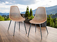 JARDILINE - Lot de 2 Chaises de jardin en aluminium et résine coloris taupe Malte - Jardiline - vignette