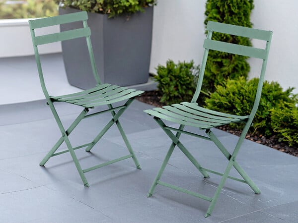 HESPERIDE - Lot de 2 Chaises de jardin métal pliante Greensboro Olive - Hespéride - large