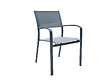 JARDILINE - Lot de 2 Fauteuils de jardin empilables en aluminium et textilène Milos Anthracite - Jardiline - vignette