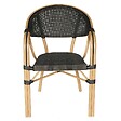 OVIALA - Chaise de terrasse empilable bistrot parisien noire - Beaubourg - vignette