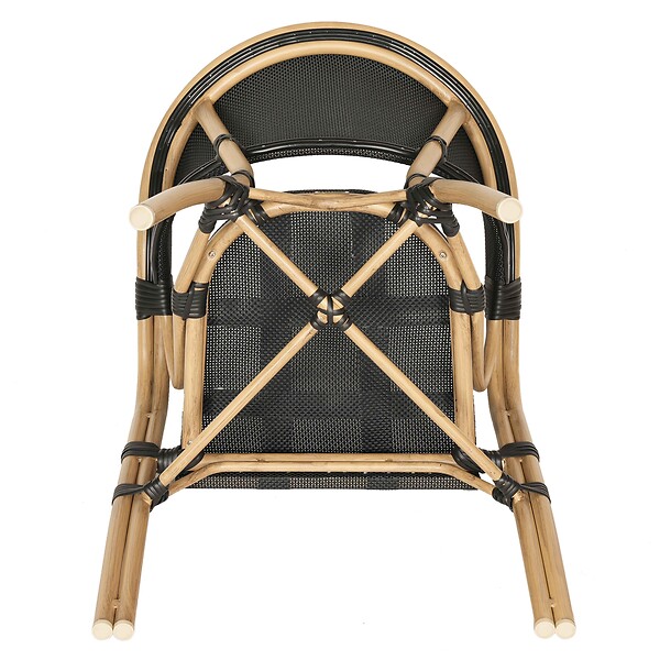 OVIALA - Chaise de terrasse empilable bistrot parisien noire - Beaubourg - large