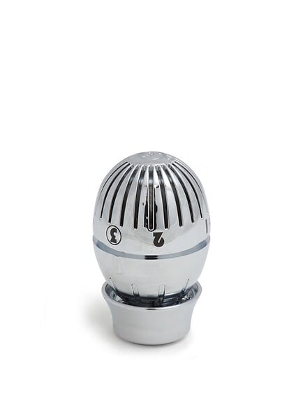 GIACOMINI - Tête thermostatique pour radiateur eau chaude avec bulbe liquide - Diamètre: 48 mm - Bulbe liquide - Chromé - large