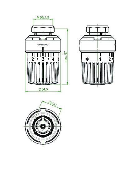 OVENTROP - Thermostat Uni LH blanc - tête UNI LH 1011465- réf : 1011465 - OVENTROP - large