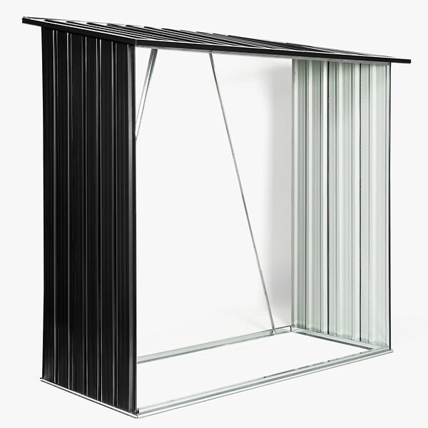 ID MARKET - Abri de stockage 2 m³  gris en acier galvanisé pour bûches - large