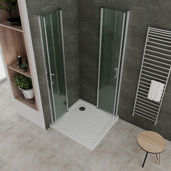 SANIVERRE - SOFIA Cabine de douche 70 x 70 cm H.180 pivotante verre 6mm transparent, chromé - large