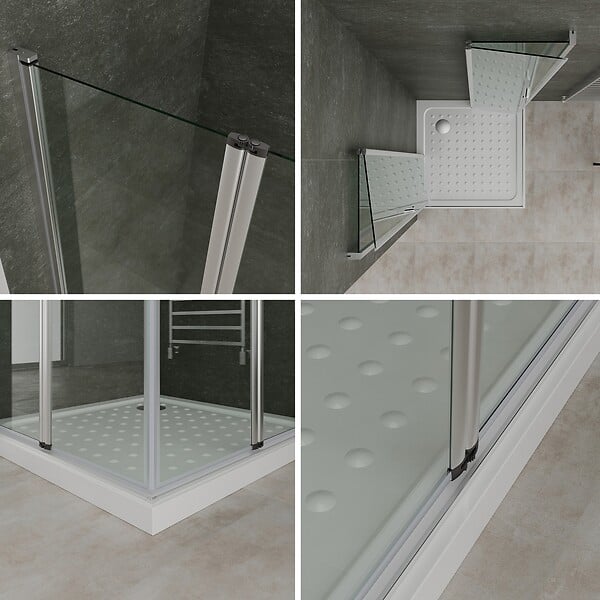 SANIVERRE - SOFIA Cabine de douche 70 x 70 cm H.180 pivotante verre 6mm transparent, chromé - large