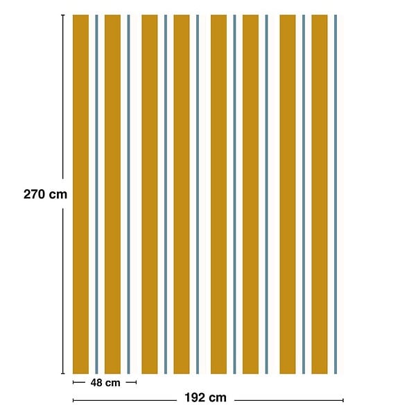 99DECO - Papier peint raccordable - Corfou - Orange - intissé : 150g/m² - 4 lés : 192x270cm - large