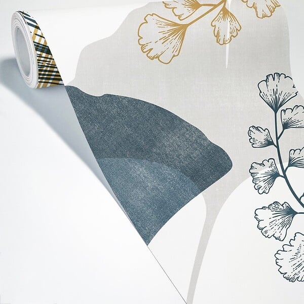 99DECO - Papier peint panoramique - Gingko - Multicolore - intissé : 150g/m² - 5 lés : 240x270cm - large