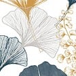 99DECO - Papier peint panoramique - Gingko - Multicolore - intissé : 150g/m² - 5 lés : 240x270cm - vignette