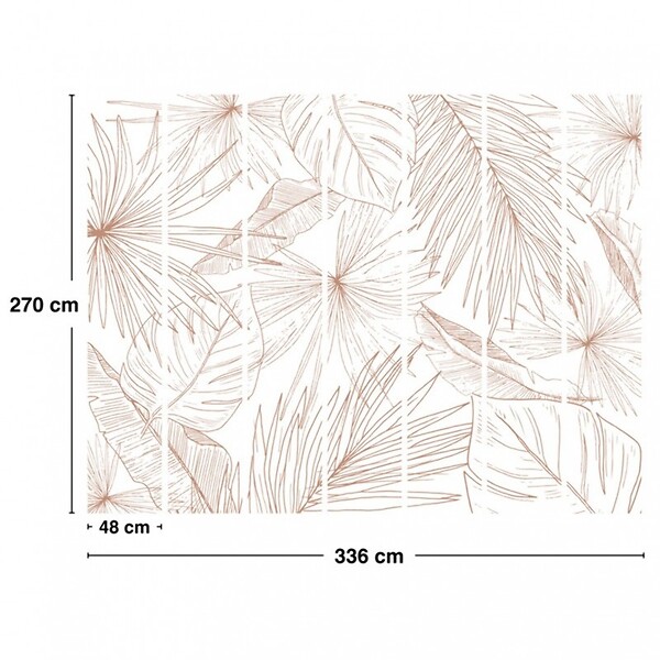 99DECO - Papier peint panoramique - Lamnar - Orange - intissé : 150g/m² - 7 lés : 336x270cm - large