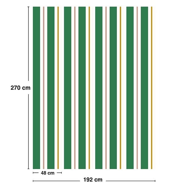 99DECO - Papier peint raccordable - Aveiro - Vert - intissé : 150g/m² - 4 lés : 192x270cm - large