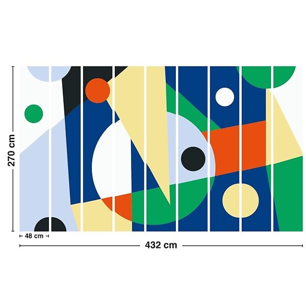 99DECO - Papier peint panoramique - Orbital - Multicolore - intissé : 150g/m² - 9 lés : 432x270cm - large
