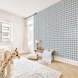 99DECO - Papier peint raccordable - Vichy - Bleu - intissé : 150g/m² - 4 lés : 192x270cm - vignette