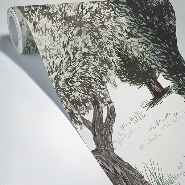 99DECO - Papier peint panoramique - Tivoli - Vert - intissé : 150g/m² - 7 lés : 336x270cm - large