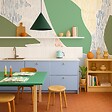 99DECO - Papier peint panoramique - Jardin Diffus - Vert - intissé : 150g/m² - 7 lés : 336x270cm - vignette