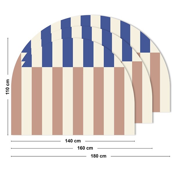 99DECO - Tête de lit - Rythmo - intissé 225g/m² - pré-encollé - Bleu - 110x180cm - large
