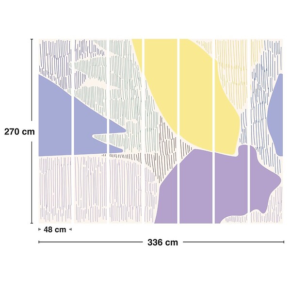 99DECO - Papier peint panoramique - Jardin Tamisé - Violet - intissé : 150g/m² - 7 lés : 336x270cm - large