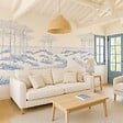 99DECO - Papier peint panoramique - Les Landes - Bleu - intissé : 150g/m² - 7 lés : 336x270cm - vignette