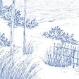 99DECO - Papier peint panoramique - Les Landes - Bleu - intissé : 150g/m² - 7 lés : 336x270cm - vignette