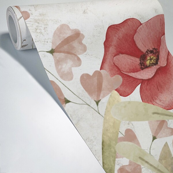 99DECO - Papier peint panoramique - Herbier - Multicolore - intissé : 150g/m² - 7 lés : 336x270cm - large