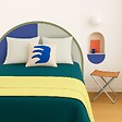99DECO - Tête de lit - Duo - intissé 225g/m² - pré-encollé - Bleu - 110x140cm - vignette