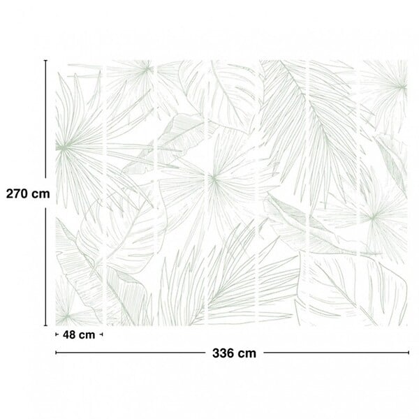 99DECO - Papier peint panoramique - Lamnar - Vert - intissé : 150g/m² - 7 lés : 336x270cm - large