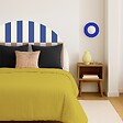 99DECO - Tête de lit - Rythmo - intissé 225g/m² - pré-encollé - Bleu - 110x140cm - vignette