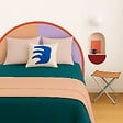 99DECO - Tête de lit - Duo - intissé 225g/m² - pré-encollé - Orange - 110x160cm - vignette