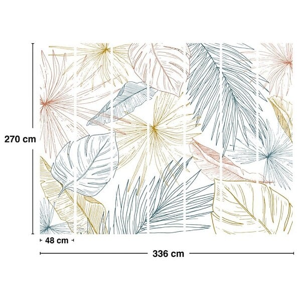 99DECO - Papier peint panoramique - Lamnar - Multicolore - intissé : 150g/m² - 7 lés : 336x270cm - large